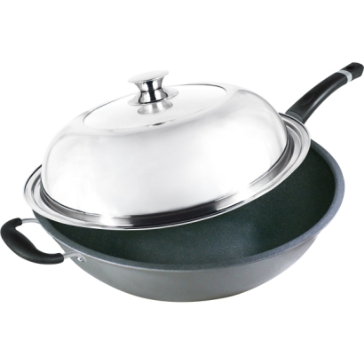Royal Chef Nonstick Flat Bottom  Wok (with lid)