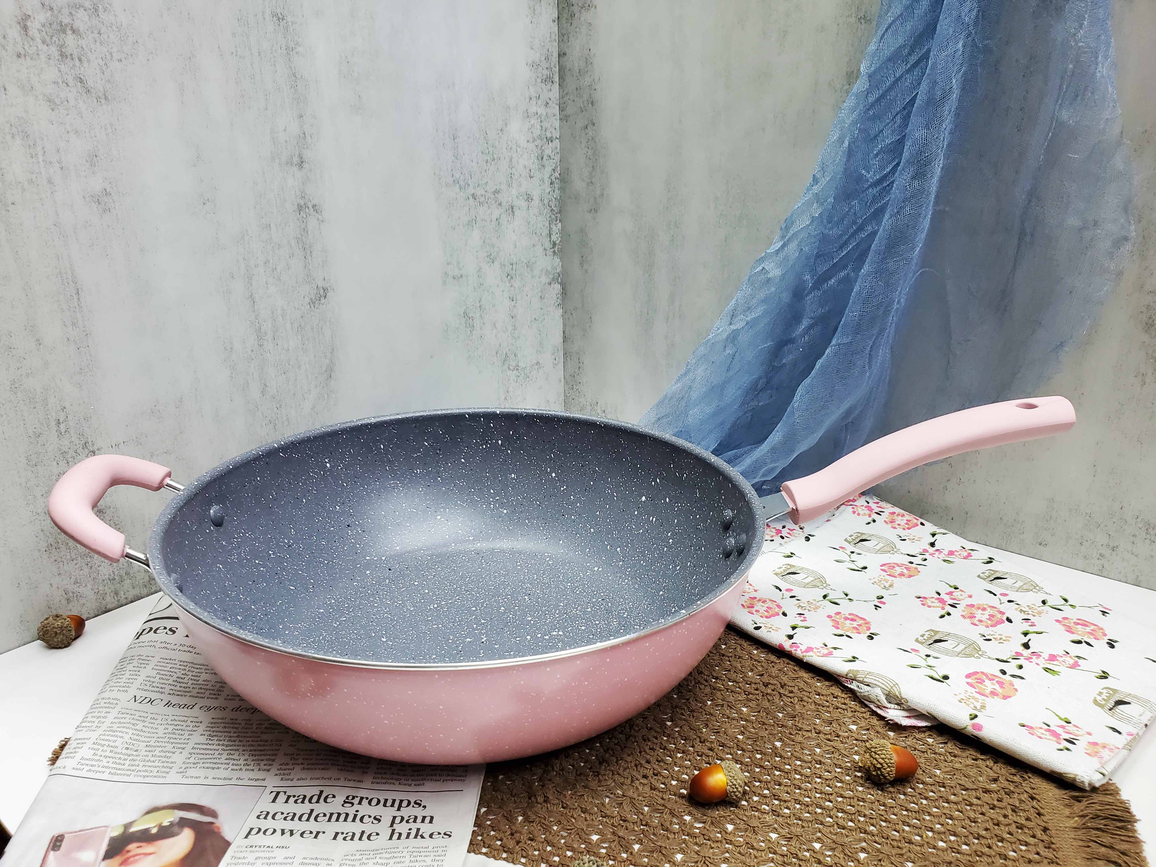 Nonstick Granite Coating Flat Bottom Wok