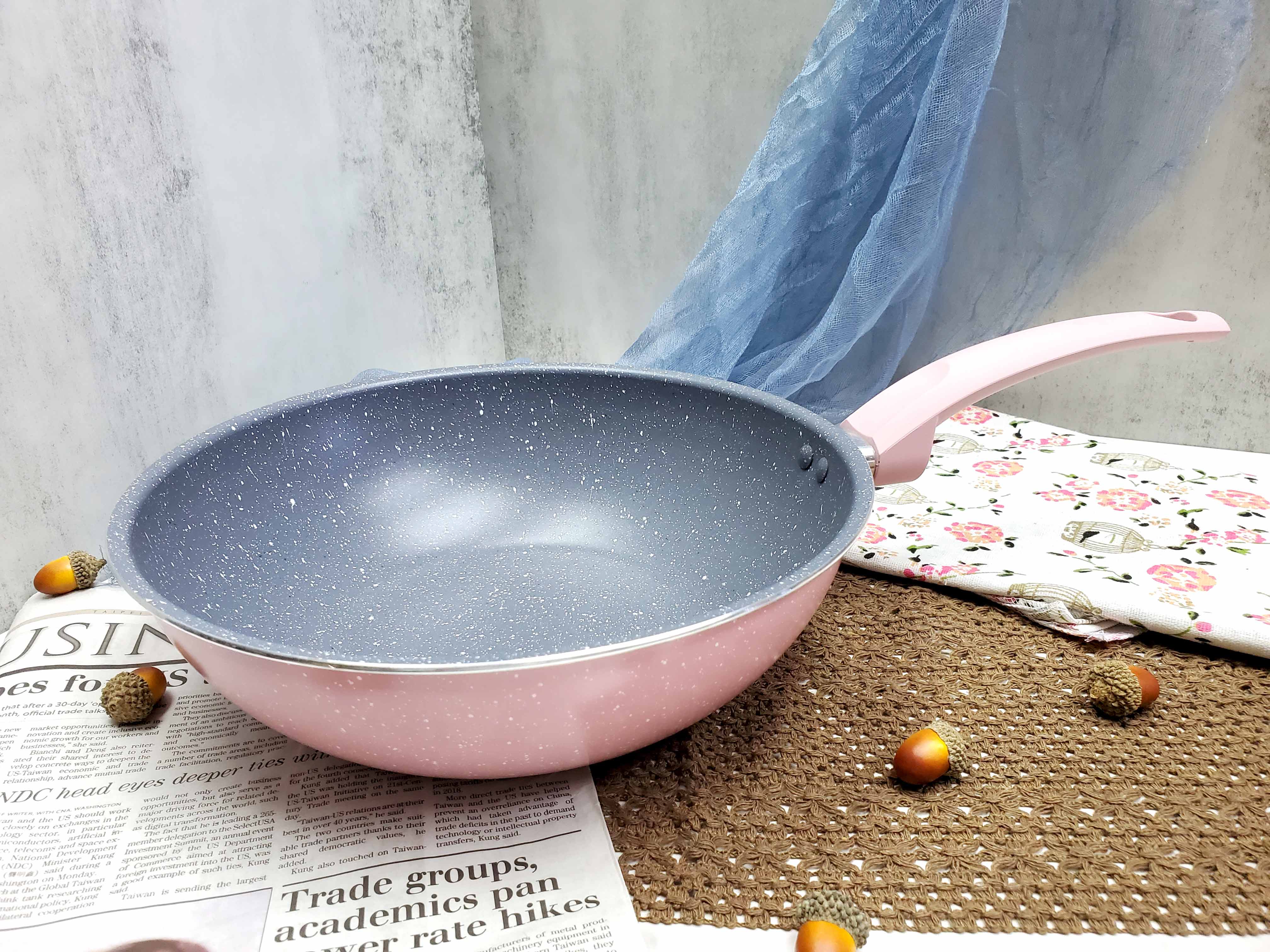 Nonstick Granite Coating Flat Bottom Wok