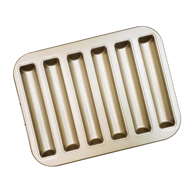G7183 6-Cavity NonStick Strip Financier Baking Mold G7183 6-Cavity NonStick Strip Financier Baking Mold