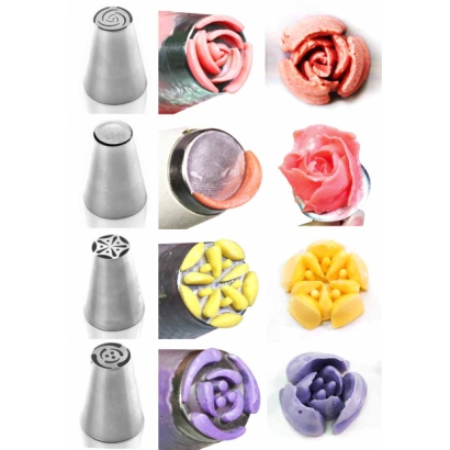 4 Pcs-Set Russian Piping Tips 