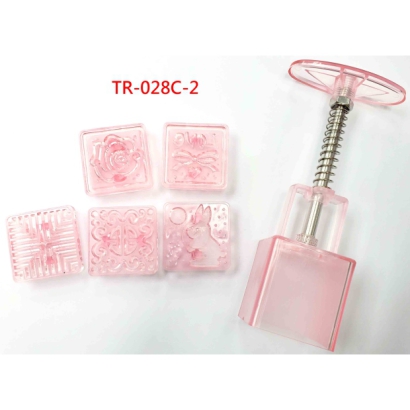 Pink Crystal Square Mooncake Press Mold