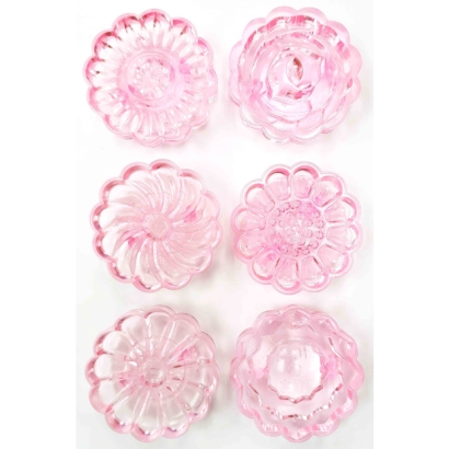 Pink Crystal 3D Round Mooncake Press Mold 