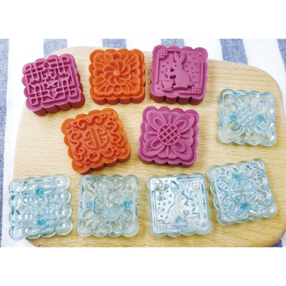 Blue Crystal Square Mooncake Press Mold