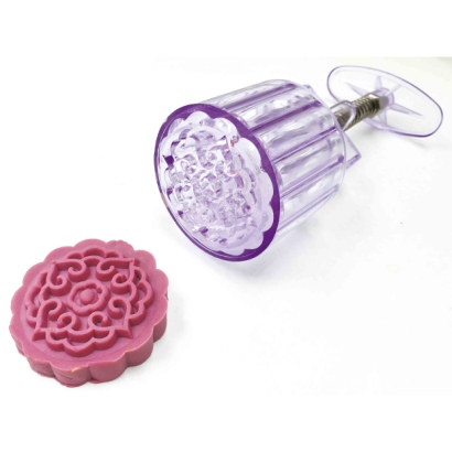 Purple Crystal Round Mooncake Press Mold