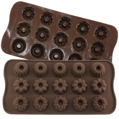 15-Cavity Cake Shaped Chocolate Silicone Mold