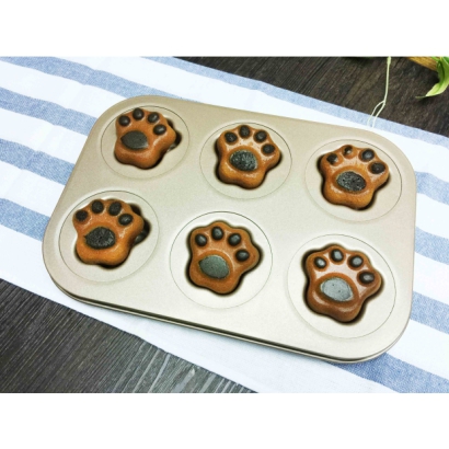 6-Cavity Nonstick Cat Paw Shaped Baking Pan