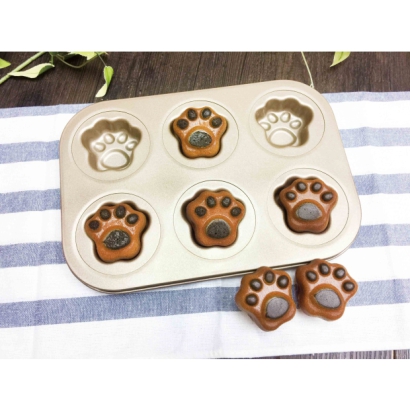 6-Cavity Nonstick Cat Paw Shaped Baking Pan