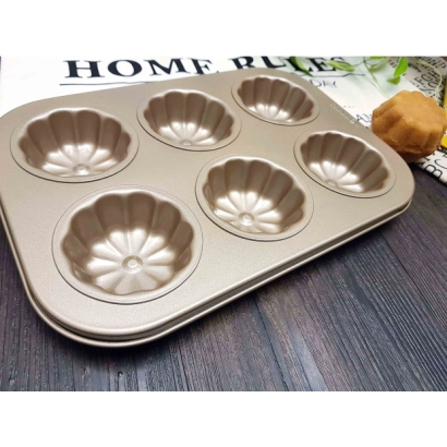 6-Cavity Nonstick Flower Shaped Baking Pan