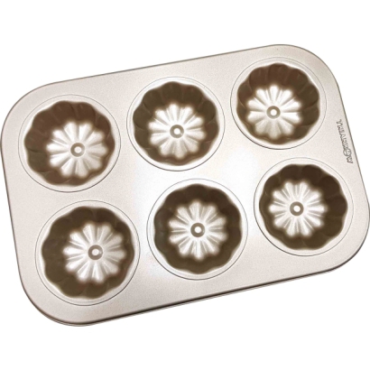 6-Cavity Nonstick Flower Shaped Baking Pan