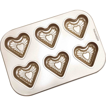 6-Cavity Nonstick Heart Shaped Baking Pan