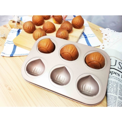 6-Cavity Chestnut Shaped Baking Mold