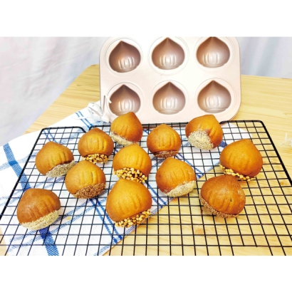 6-Cavity Chestnut Shaped Baking Mold