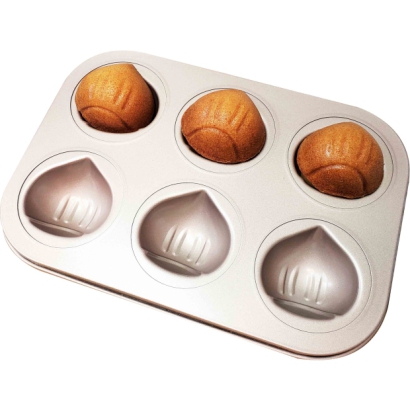 6-Cavity Chestnut Shaped Baking Mold