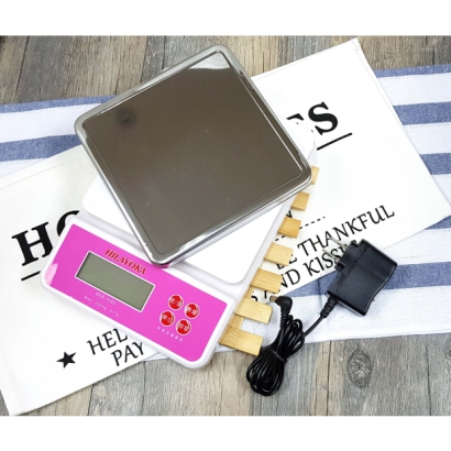 HILAYOKA Stainless Steel Electronic Kitchen Scale & AC Adapter