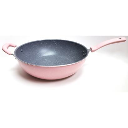 34CM Nonstick Granite Coating Flat Bottom Wok