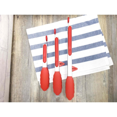 Premium Heat Resistant Silicone Tongs (12