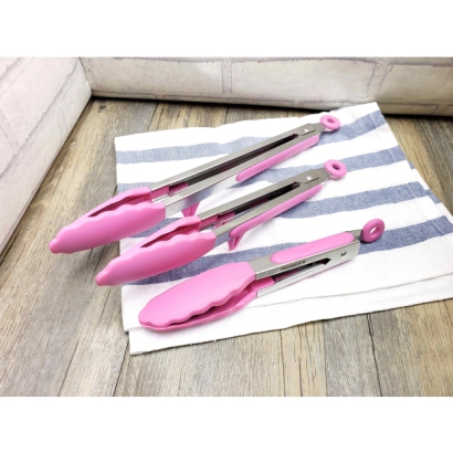 Premium Heat Resistant Silicone Tongs (12